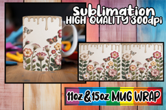 Inspired dreams sublimation mug wrap, 3D Flowers Product Image 1