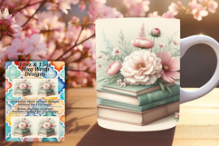 Stylish 11oz Mug Wrap Png Template , Books Product Image 1