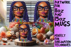Melanin Majesty: Portrait Pattern Mug Wrap Product Image 1