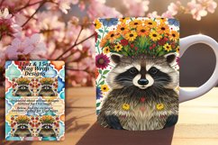 Raccoon with Flowers Sublimation Wrap for Mug Product Image 1