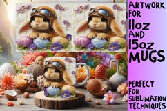 Whimsical Spring Bunny Mug Sublimation 15oz Product Image 1
