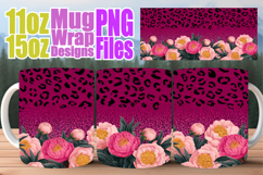 Captivating beauty 11oz 15oz mug wrap, Leopard Prints Product Image 1