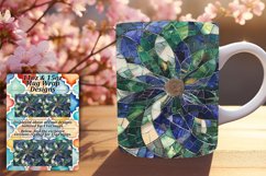 Sparkly Mosaic Flower Mug Wrap Design 11oz 15oz Product Image 1