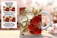 Radiant 15oz Mug Wrap Png Template , 3D Flower Product Image 1