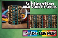 Chic 3D Leopard Flower Mug Wrap for Sublimation Product Image 1