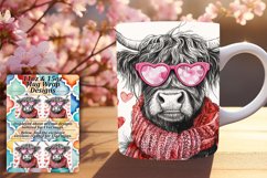 Cheerful Cow Love Mug Wrap Product Image 1