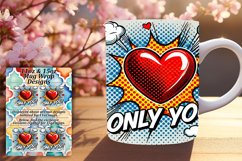 Unique 15oz Mug Wrap Png Artwork , 3D Heart Product Image 1