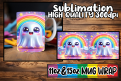 Blissful dreams sublimation print wrap, 3D Cute Ghost Product Image 1