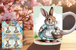 Charming 11oz Mug Wrap Png Design , Easter Bunny Product Image 1