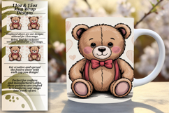 Sassy 15oz Mug Wrap Png Template , Valenines Animals Product Image 1