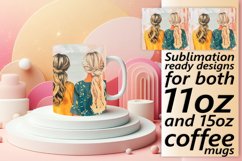 Blossom Watercolor Girl Squad Mug Wrap: 11oz 15oz Product Image 1