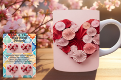 Whimsical 15oz Mug Wrap Png Artwork , Flowers Heart Product Image 1