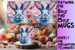 Springtime Bunny Delight: Vibrant Watercolor Product Image 1