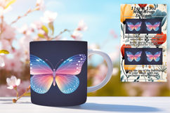Sophisticated 15oz Mug Wrap Png Design , Butterfly Product Image 1