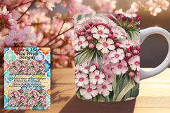 Modern 11oz Mug Wrap Png Template , Flowers Product Image 1