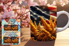 Graceful 11oz Mug Wrap Png Design , USA Flag Product Image 1