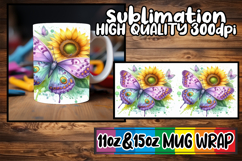 Amazing vibes sublimation 11oz 15oz mug wrap, Butterfly Product Image 1