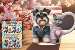 Magical 15oz Mug Wrap Png Artwork , Dog and cat Product Image 1