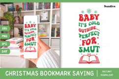Christmas Bookmark Saying SVG For Book Lovers - It's Cold Product Image 1