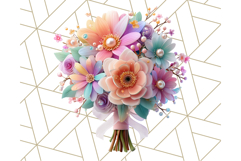 Pastel Flower Bouquet PNG Clipart, Elegant Floral Art Product Image 4