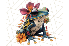 Floral Punk Frogs PNG - Neon Reble Grunge Amphibians Clipart Product Image 4