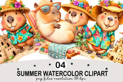 Whimsical Summer Watercolor Clipart Watercolor png Product Image 1