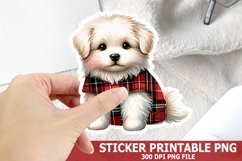 Christmas Dog Sticker| Christmas Sticker PNG Design Product Image 1