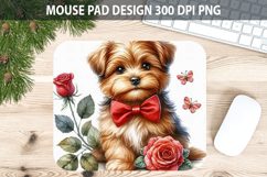 Watercolor Dog Mouse Pad Sublimation - Valentines PNG Product Image 1