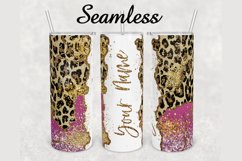 Leopard Gold Glitter Marble 20 oz sublimation design tumbler Product Image 1