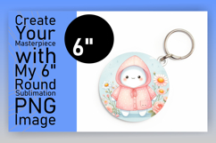 Vibrant Round Design Keychain Template , Cute Ghost Product Image 1
