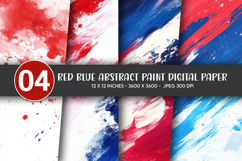 Red Blue Abstract Paint Digital Paper Product Image 1