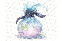 Gothic Fairy & Potion Clipart, Dark Fantasy PNG Printable Product Image 4