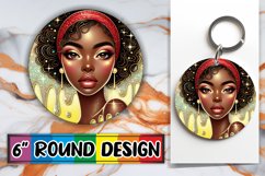 Timeless Keychain Round Style, Afro Girl Product Image 1