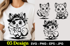 Pirate Fox Cartoon SVG PNG Product Image 1