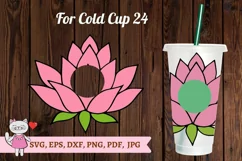 lotus svg, lotus yoga svg for Full Wrap Venti Cold Cup 24 oz Product Image 1