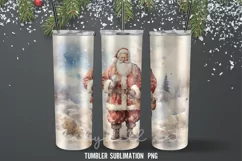 Retro Christmas Tumbler Wrap Sublimation Designs | Tumbler Product Image 4