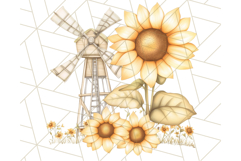 Rustic Sunflower Clipart, Soft Country Farmhouse Florals Png Product Image 4