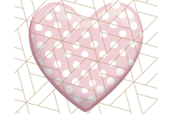 Pastel Puffy Patterned Hearts Clipart PNG, 3D Look Heart Png Product Image 4