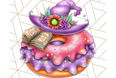 Halloween Donut Clipart PNG, Cute Spooky Doughnut Art Product Image 4