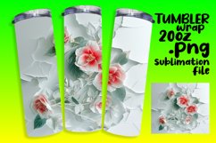 Sublimation Wrap 20oz - 3D Flowers in Hole Tumbler Product Image 1