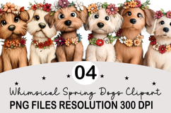 Whimsical Spring Dogs Clipart Spring Dogs Png Product Image 1