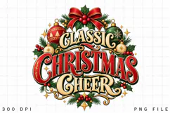 Classic Christmas Cheer PNG - Vintage Holiday Typography Product Image 2