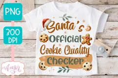 Santa's official cookie checker PNG, Funny Christmas PNG Product Image 2