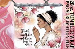 Sweet Sublimation 20oz tumbler wrap, Praying Woman Product Image 1