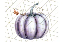 Fall Pumpkin Clipart PNG, Autumn Pumpkins, Jewel Tones Png Product Image 4