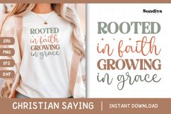 Christian Quote SVG - Faith Saying | Rooted In Faith Product Image 1