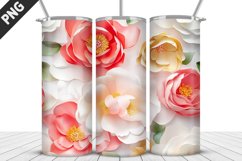 3D Flowers Tumbler Wrap | Sublimation Design | Tumble PNG Product Image 5