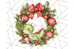 Christmas Dinosaur PNG Clipart, Cute Dino Holiday Art Png Product Image 4