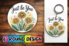 Bright Round Ornaments Sublimation, Flowers Quote Product Image 1