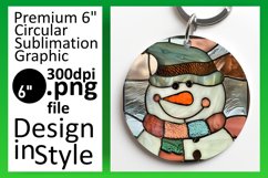 Stained Glass Snowman 3D Keychan PNG Product Image 1